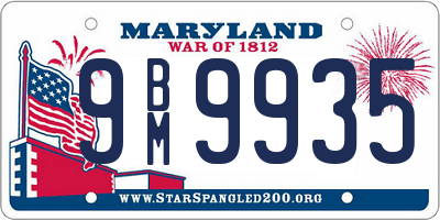 MD license plate 9BM9935