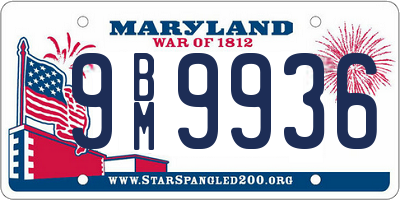 MD license plate 9BM9936