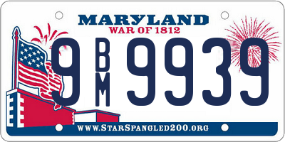 MD license plate 9BM9939