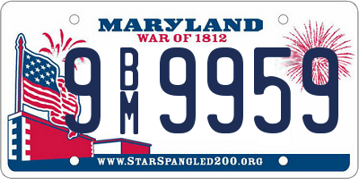 MD license plate 9BM9959