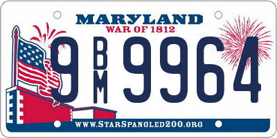 MD license plate 9BM9964