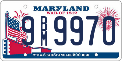 MD license plate 9BM9970