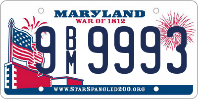 MD license plate 9BM9993