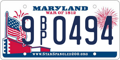 MD license plate 9BP0494
