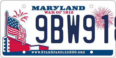 MD license plate 9BW918