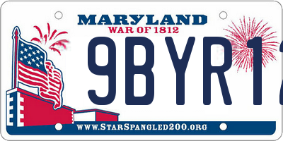 MD license plate 9BYR12