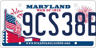 MD license plate 9CS38B9