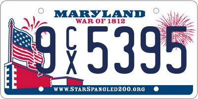 MD license plate 9CX5395