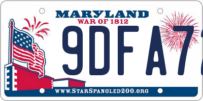 MD license plate 9DFA72