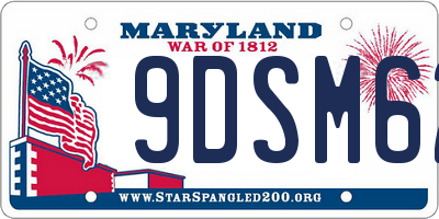 MD license plate 9DSM62