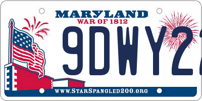 MD license plate 9DWY22