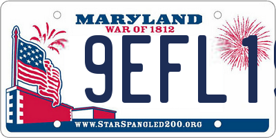 MD license plate 9EFL19