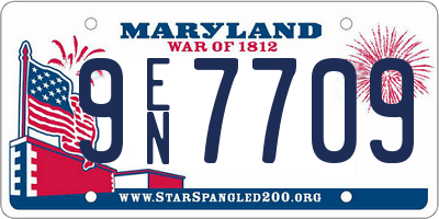 MD license plate 9EN7709