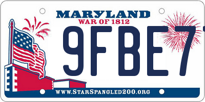 MD license plate 9FBE77