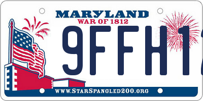 MD license plate 9FFH12