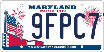 MD license plate 9FPC77