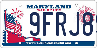 MD license plate 9FRJ89