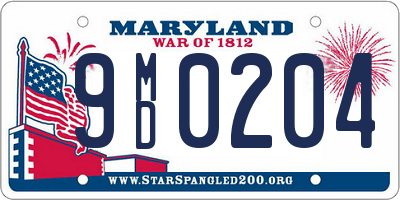 MD license plate 9MD0204
