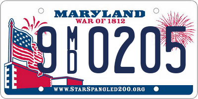 MD license plate 9MD0205