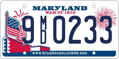 MD license plate 9MD0233