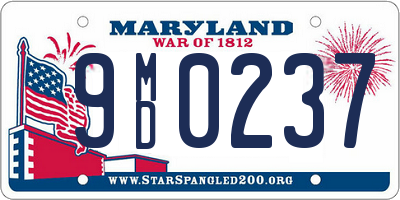 MD license plate 9MD0237