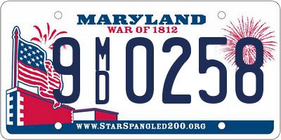 MD license plate 9MD0258