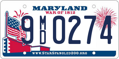 MD license plate 9MD0274