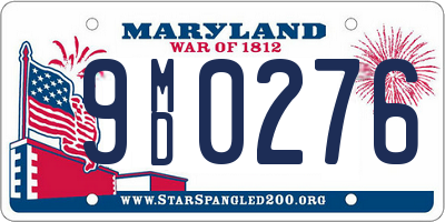 MD license plate 9MD0276