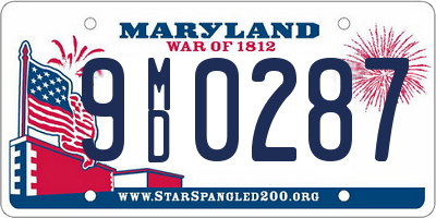 MD license plate 9MD0287