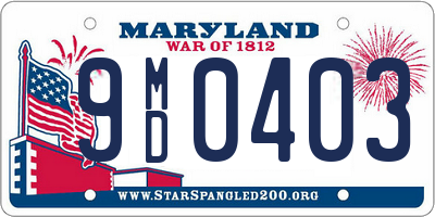 MD license plate 9MD0403