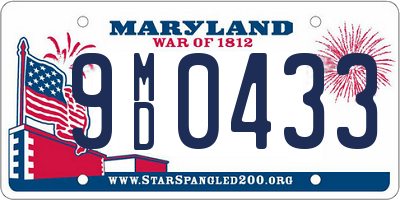 MD license plate 9MD0433