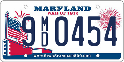 MD license plate 9MD0454