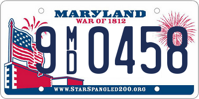 MD license plate 9MD0458