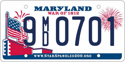 MD license plate 9MD0701