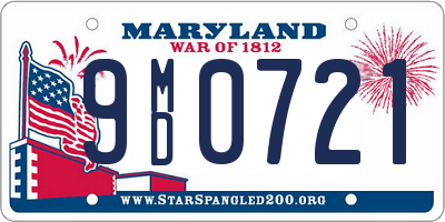 MD license plate 9MD0721