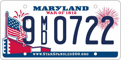 MD license plate 9MD0722