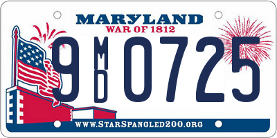 MD license plate 9MD0725