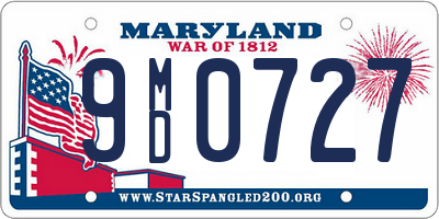 MD license plate 9MD0727