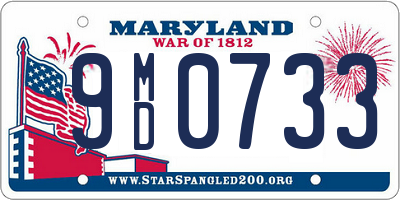 MD license plate 9MD0733