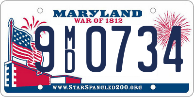 MD license plate 9MD0734