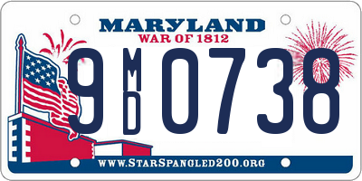 MD license plate 9MD0738