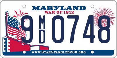 MD license plate 9MD0748