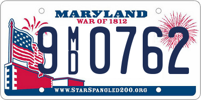 MD license plate 9MD0762