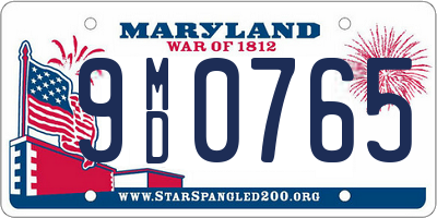 MD license plate 9MD0765