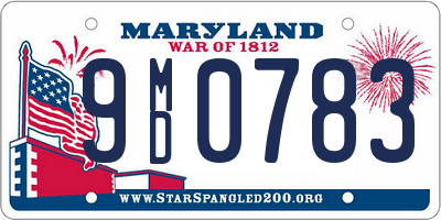 MD license plate 9MD0783