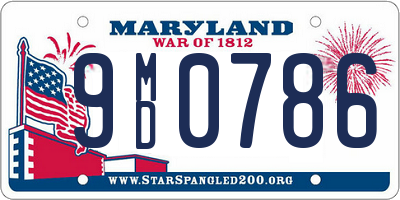 MD license plate 9MD0786