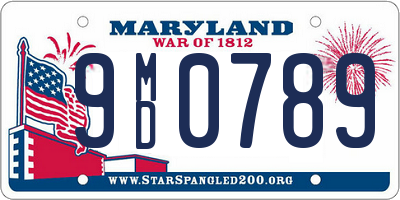MD license plate 9MD0789