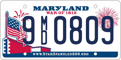 MD license plate 9MD0809