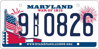 MD license plate 9MD0826