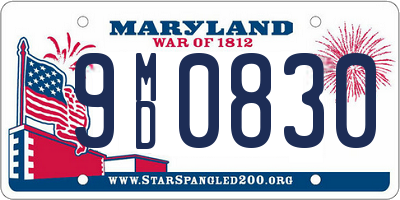 MD license plate 9MD0830